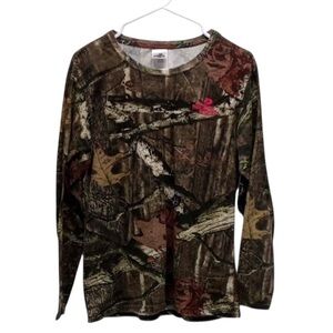 Mossy Oak With Pink Logo Break Up Infinity Camouflage Women's Long Sleeve Shirt